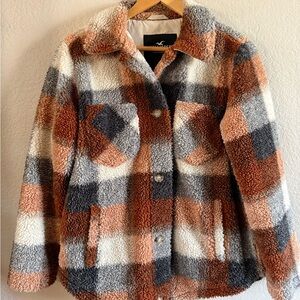 Hollister Multicolor Plaid Teddy Jacket